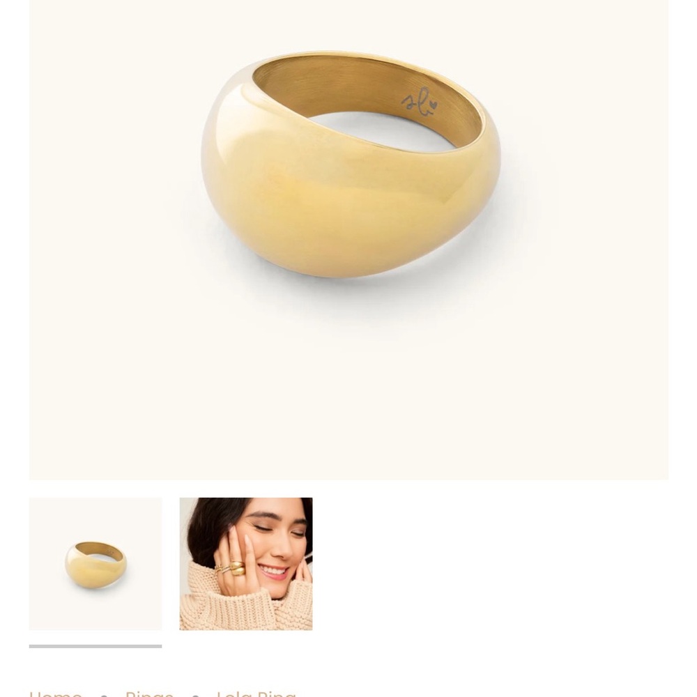 Gold plated Dome Ring - Picture 6 of 6